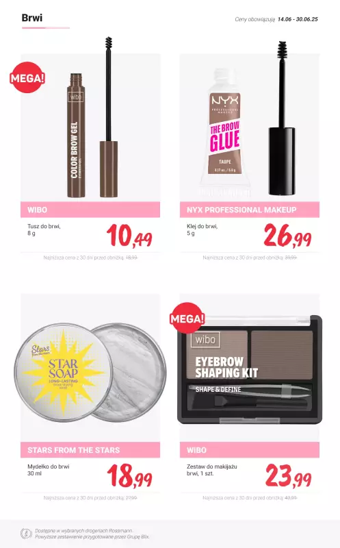 Rossmann - gazetka promocyjna PROMOCJE - produkty do makijażu od czwartku 19.06 do poniedziałku 30.06 - strona 14