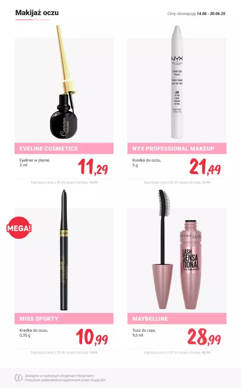 Rossmann - gazetka promocyjna PROMOCJE - produkty do makijażu od czwartku 19.06 do poniedziałku 30.06 - strona 6