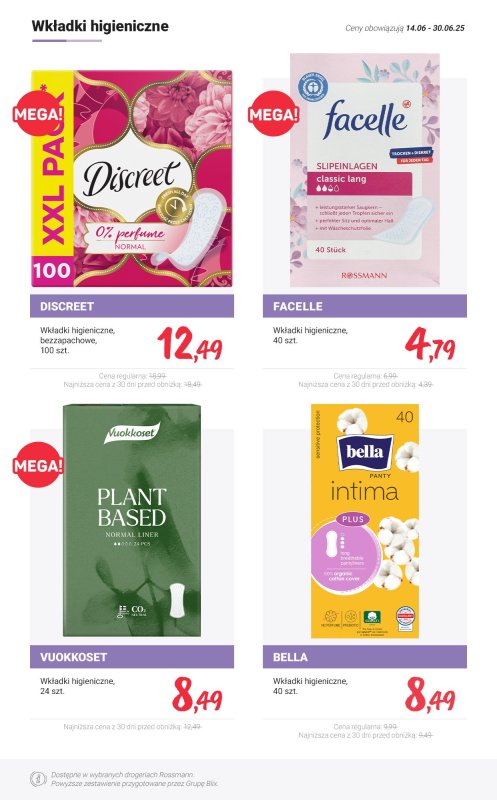 Rossmann - gazetka promocyjna Higiena intymna - PROMOCJE od środy 25.06 do poniedziałku 30.06 - strona 12