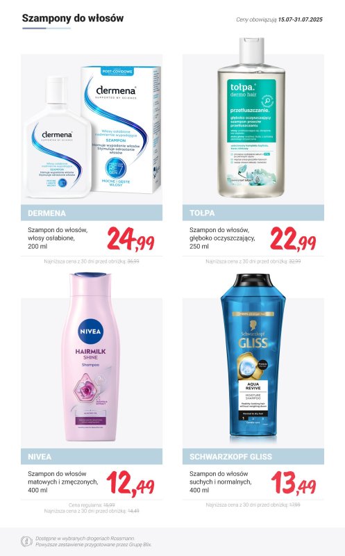 Rossmann - gazetka promocyjna PROMOCJE na produkty do włosów od soboty 19.07 do czwartku 31.07 - strona 3