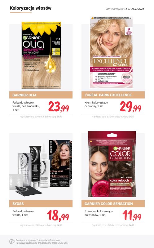 Rossmann - gazetka promocyjna PROMOCJE na produkty do włosów od soboty 19.07 do czwartku 31.07 - strona 14