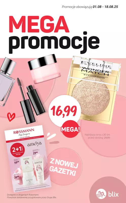 Rossmann - gazetka promocyjna MEGA promocje z nowej gazetki od piątku 01.08 do poniedziałku 18.08