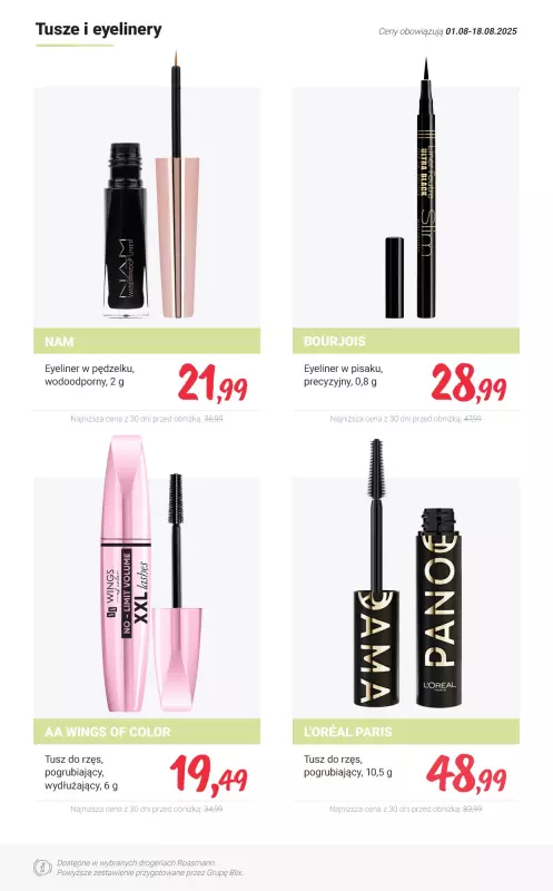 Rossmann - gazetka promocyjna MEGA promocje na makijaż od poniedziałku 04.08 do poniedziałku 18.08 - strona 9