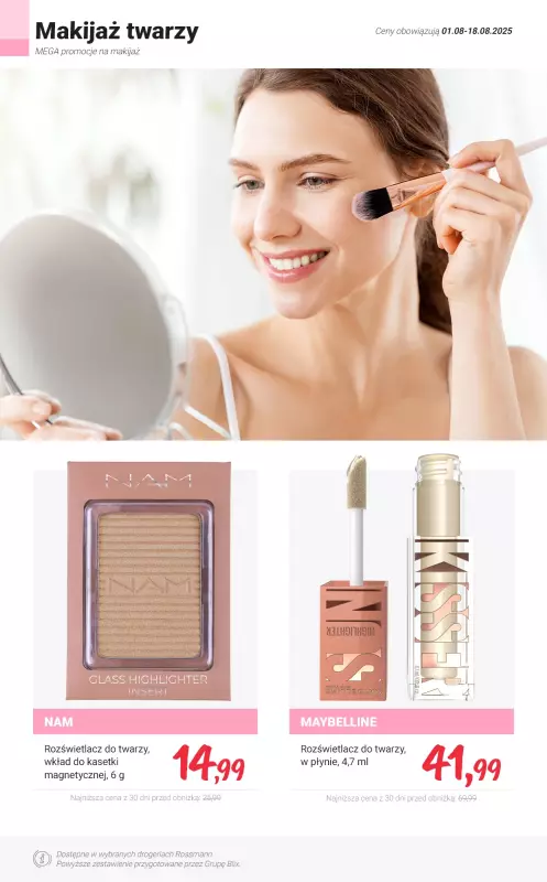 Rossmann - gazetka promocyjna MEGA promocje na makijaż od poniedziałku 04.08 do poniedziałku 18.08 - strona 2