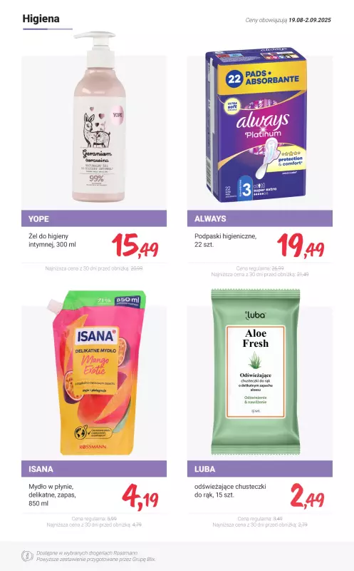 Rossmann - gazetka promocyjna MEGA promocje z nowej gazetki od wtorku 19.08 do wtorku 02.09 - strona 4
