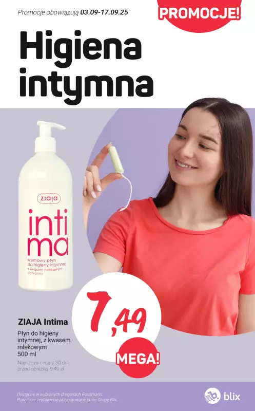 Rossmann - gazetka promocyjna Higiena intymna - PROMOCJE od czwartku 11.09 do środy 17.09