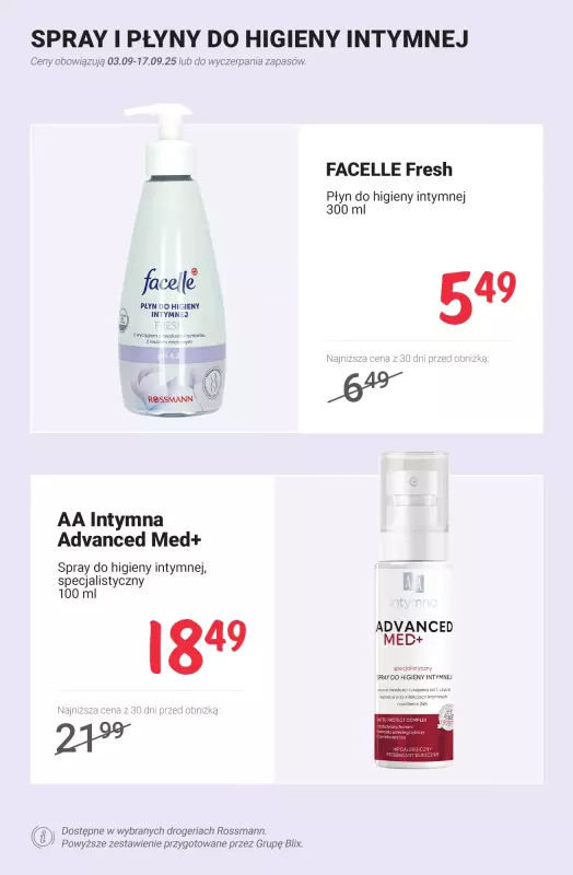 Rossmann - gazetka promocyjna Higiena intymna - PROMOCJE od czwartku 11.09 do środy 17.09 - strona 9