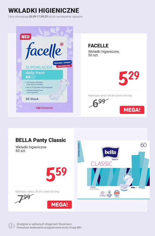 Rossmann - gazetka promocyjna Higiena intymna - PROMOCJE od czwartku 11.09 do środy 17.09 - strona 6