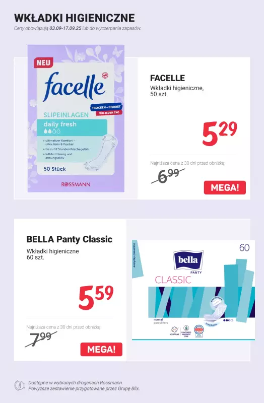 Rossmann - gazetka promocyjna Higiena intymna - PROMOCJE od czwartku 11.09 do środy 17.09 - strona 6