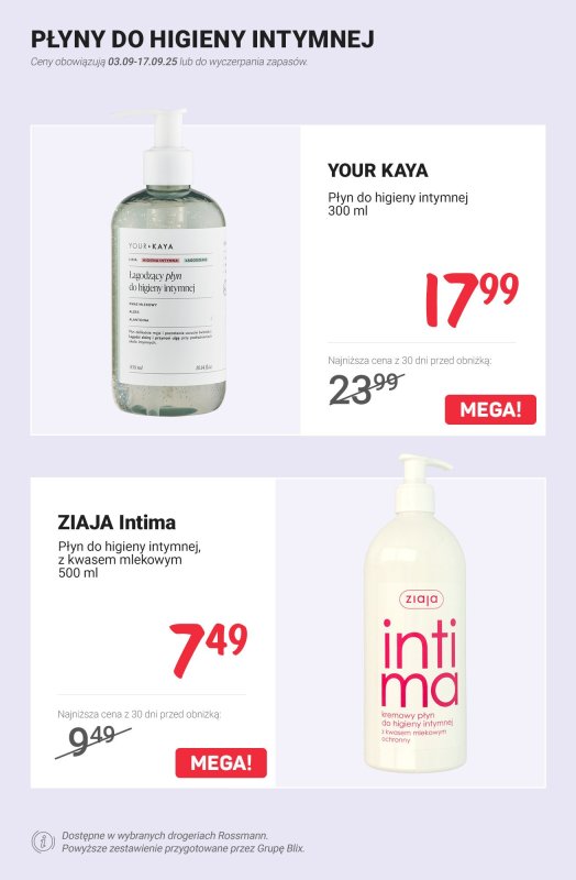 Rossmann - gazetka promocyjna Higiena intymna - PROMOCJE od czwartku 11.09 do środy 17.09 - strona 8