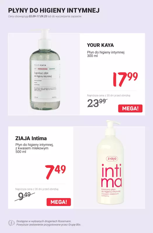 Rossmann - gazetka promocyjna Higiena intymna - PROMOCJE od czwartku 11.09 do środy 17.09 - strona 8