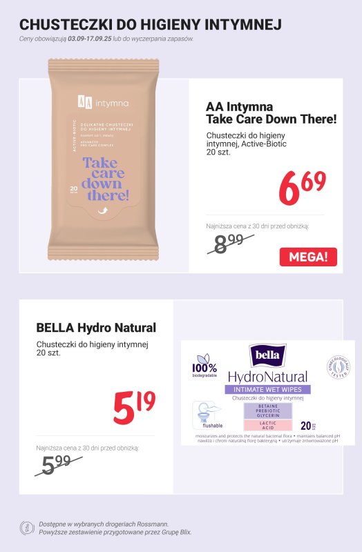 Rossmann - gazetka promocyjna Higiena intymna - PROMOCJE od czwartku 11.09 do środy 17.09 - strona 11