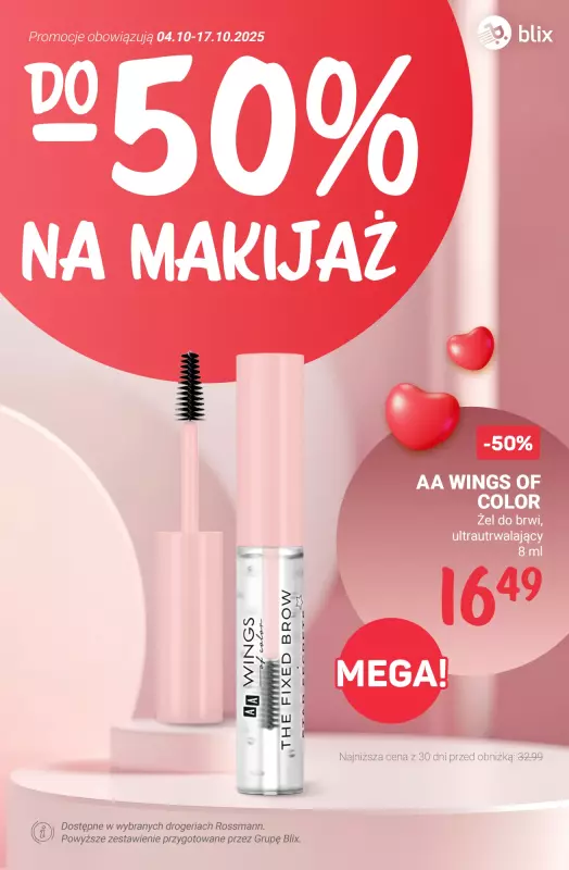 Rossmann - gazetka promocyjna Do -50% na makijaż  