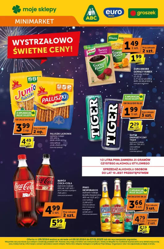 ABC - gazetka promocyjna Gazetka Minimarket od soboty 28.12 do wtorku 07.01