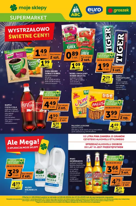 ABC - gazetka promocyjna Gazetka Supermarket od soboty 28.12 do wtorku 07.01