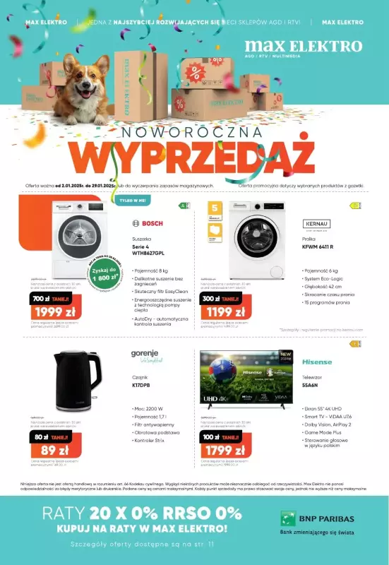 Max Elektro - gazetka promocyjna Gazetka od czwartku 02.01 do środy 29.01