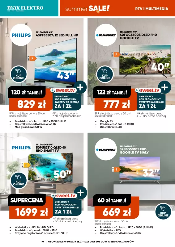 Max Elektro - gazetka promocyjna Gazetka od piątku 25.07 do niedzieli 10.08 - strona 10