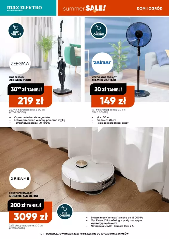 Max Elektro - gazetka promocyjna Gazetka od piątku 25.07 do niedzieli 10.08 - strona 4