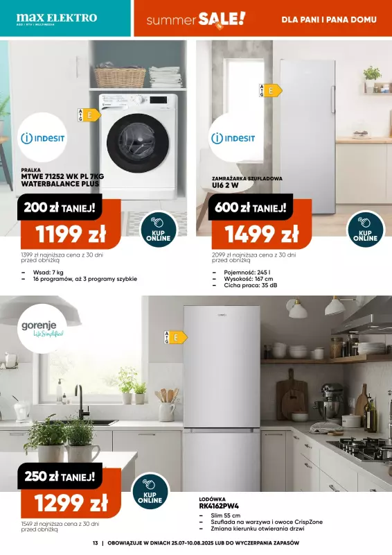 Max Elektro - gazetka promocyjna Gazetka od piątku 25.07 do niedzieli 10.08 - strona 13