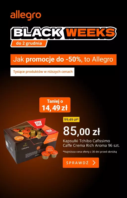 Allegro - gazetka promocyjna Rabaty na produkty z supermarketu od czwartku 07.11 do niedzieli 10.11