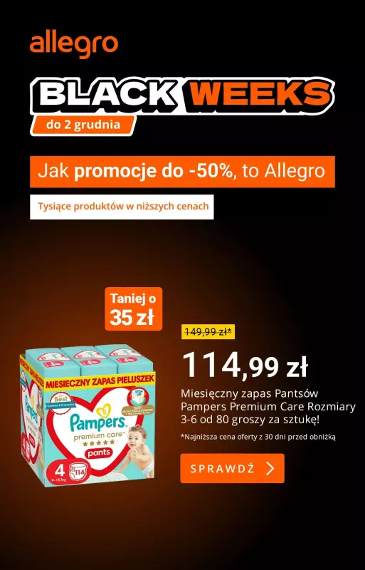 Allegro - gazetka promocyjna Rabaty na produkty z supermarketu od poniedziałku 11.11 do środy 13.11