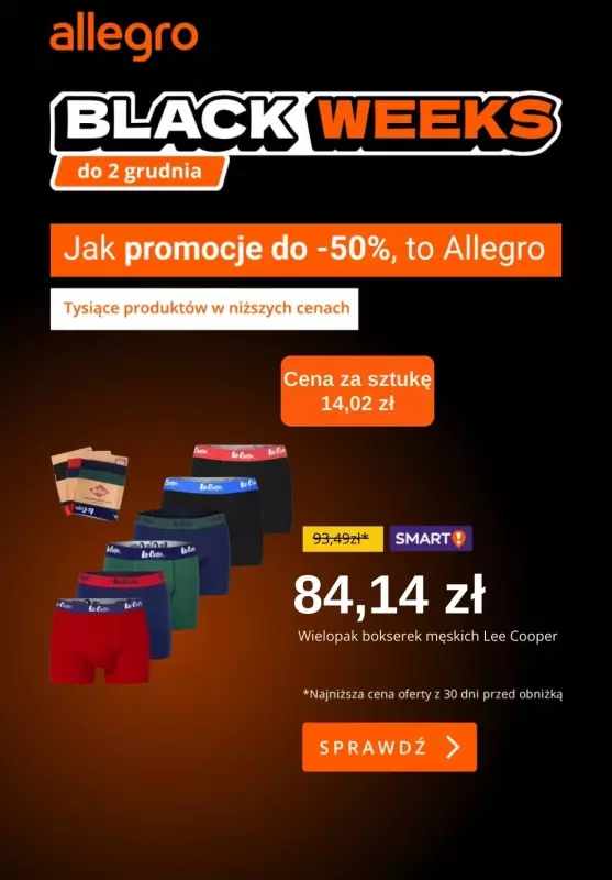 Allegro - gazetka promocyjna Sprawdź oferty za mniej niż 100 zł od niedzieli 24.11 do poniedziałku 25.11