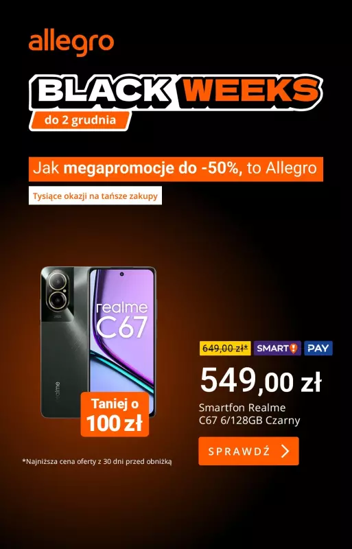 Allegro - gazetka promocyjna Elektronika w supercenach od środy 27.11 do czwartku 28.11