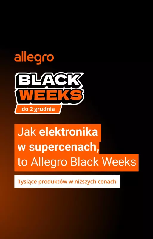 Allegro - gazetka promocyjna Top oferty na Allegro Black Weeks od piątku 29.11 do niedzieli 01.12