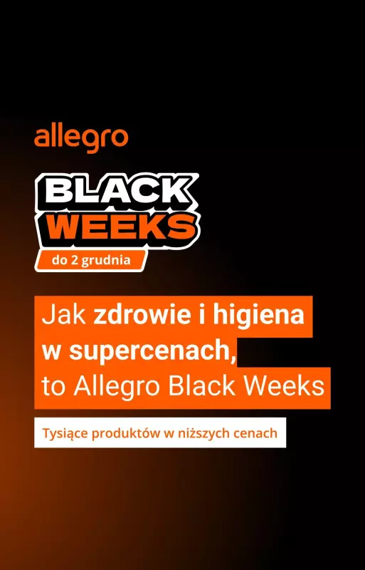 Allegro - gazetka promocyjna Zdrowie i higiena w supercenach od piątku 29.11 do niedzieli 01.12