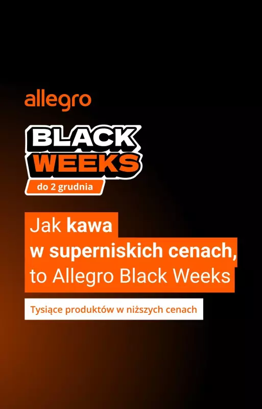 Allegro - gazetka promocyjna Kawa w superniskich cenach od piątku 29.11 do niedzieli 01.12