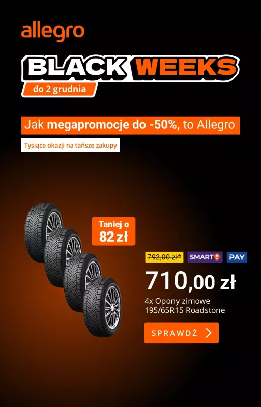 Allegro - gazetka promocyjna Top oferty na Black Weeks od poniedziałku 02.12 do poniedziałku 02.12