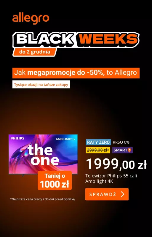 Allegro - gazetka promocyjna Elektronika w supercenach od poniedziałku 02.12 do poniedziałku 02.12