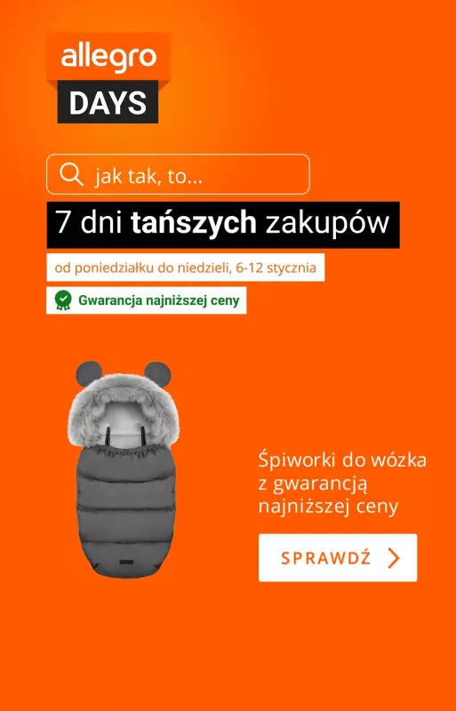 Allegro - gazetka promocyjna Jak wszystko dla dzieci, to z rabatami do 40% od piątku 10.01 do niedzieli 12.01