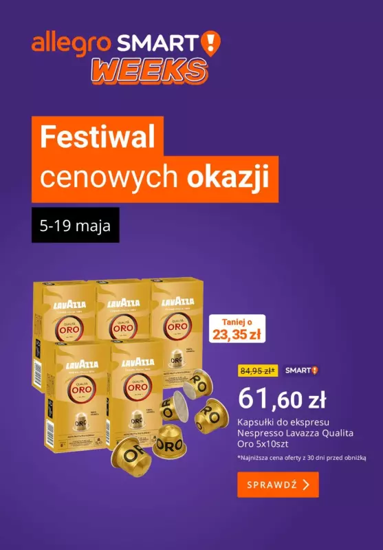 Allegro - gazetka promocyjna Rabaty na produkty z supermarketu od poniedziałku 05.05 do środy 07.05