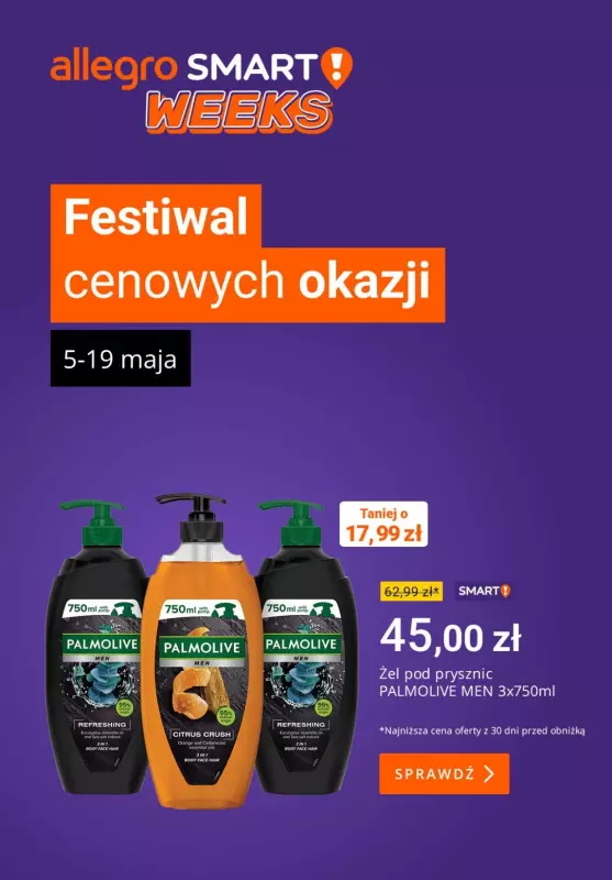 Allegro - gazetka promocyjna Kosmetyki w supercenach od poniedziałku 05.05 do środy 07.05