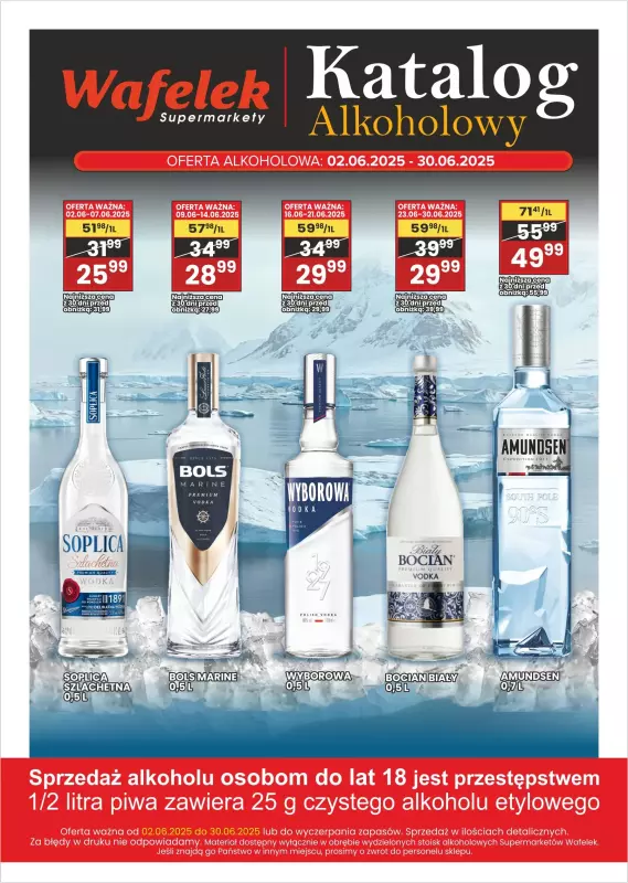Wafelek - gazetka promocyjna Katalog alkoholowy  do poniedziałku 30.06