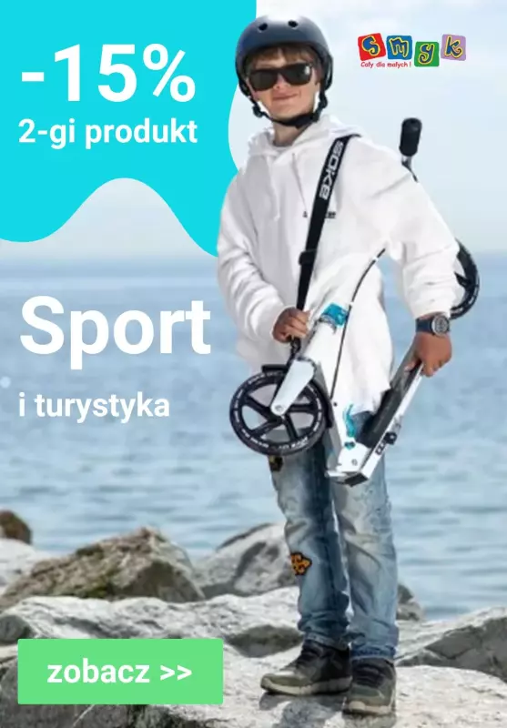 Smyk - gazetka promocyjna Sport i turystyka: -15% na drugi tańszy produkt od poniedziałku 06.05 do poniedziałku 13.05