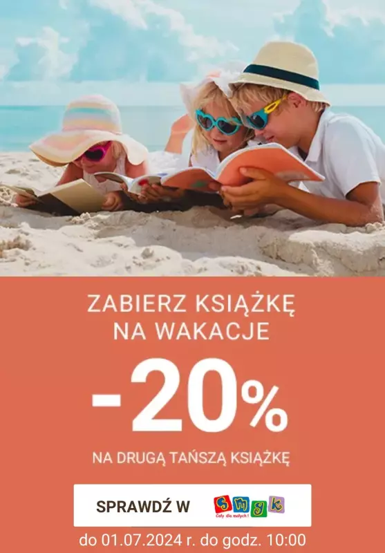 Smyk - gazetka promocyjna Książki dla dzieci i dorosłych -20% na drugą tańszą książkę od soboty 29.06 do poniedziałku 01.07