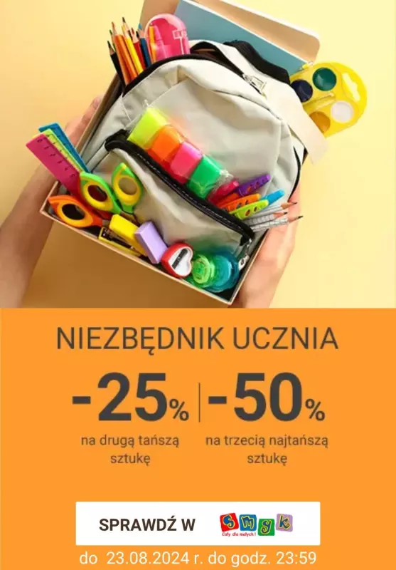 Smyk - gazetka promocyjna Promocje szkolne od wtorku 20.08 do piątku 23.08