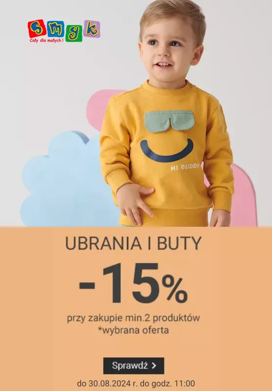 Smyk - gazetka promocyjna Promocje na ubrania od czwartku 29.08 do piątku 30.08