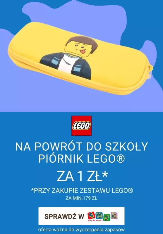 Smyk - gazetka promocyjna 1 zł za piórnik LEGO od piątku 06.09 