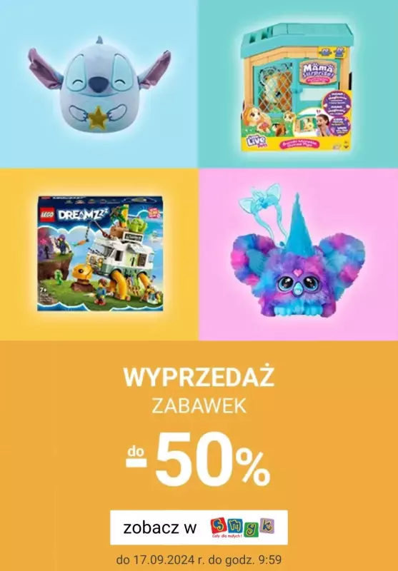 Smyk - gazetka promocyjna Wyprzedaż zabawek do -50% od wtorku 10.09 do wtorku 17.09