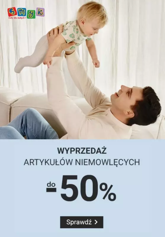 Smyk - gazetka promocyjna Do -50% na artykuły niemowlęce od piątku 13.09 do poniedziałku 16.09