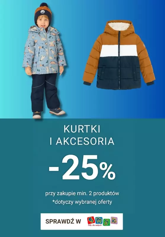 Smyk - gazetka promocyjna -25% wybrane kurtki i akcesoria od piątku 25.10 do poniedziałku 04.11