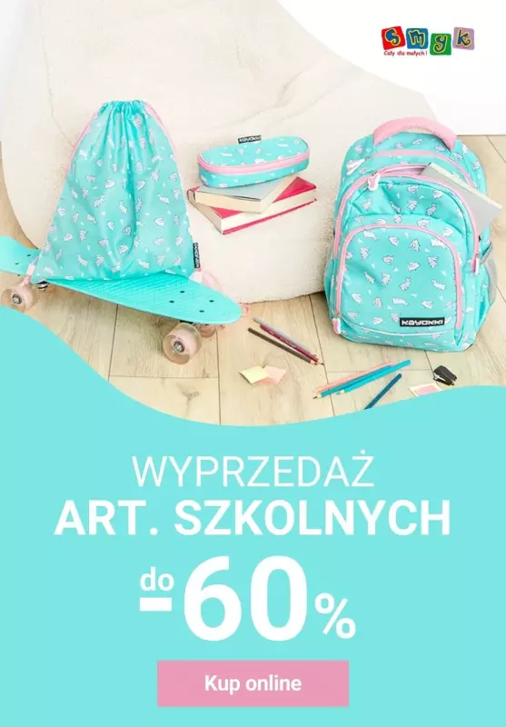 Smyk - gazetka promocyjna Do -60% wyprzedaż art. szkolnych od niedzieli 27.10 do soboty 02.11