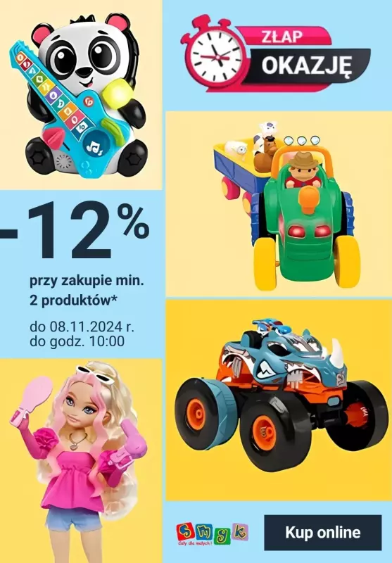 Smyk - gazetka promocyjna Złap okazję -12% przy zakupie min. 2 produktów od czwartku 07.11 do piątku 08.11