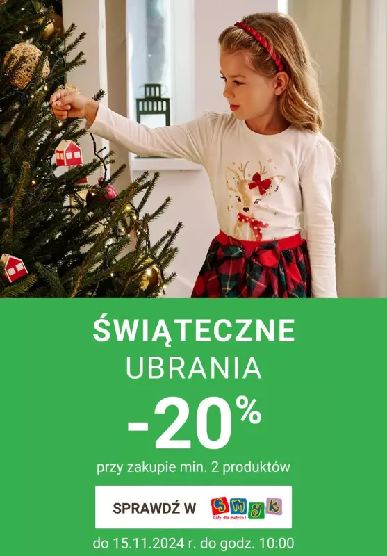 Smyk - gazetka promocyjna Świąteczne ubrania -20% przy zakupie min. 2 produktów od środy 13.11 do piątku 15.11