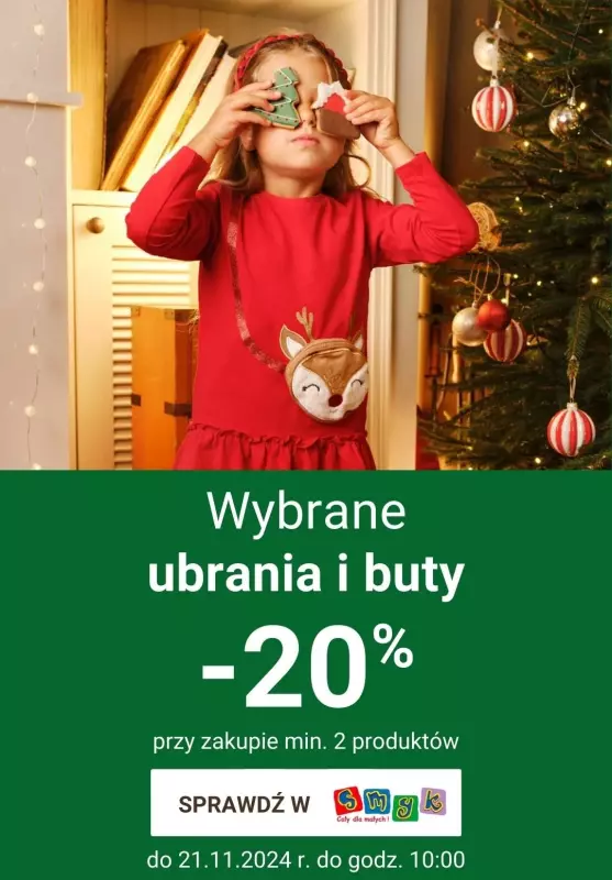 Smyk - gazetka promocyjna Wybrane ubrania i buty: -20% przy zakupie min. 2 produktów od wtorku 19.11 do czwartku 21.11