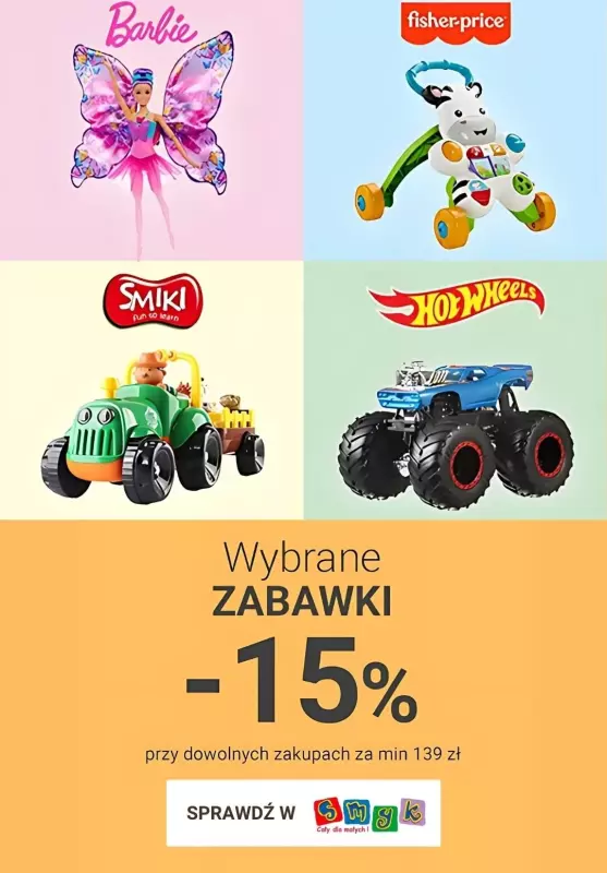 Smyk - gazetka promocyjna Wybrane zabawki -15% od czwartku 09.01 do piątku 10.01