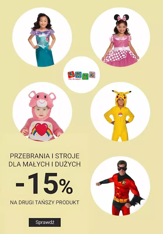 Smyk - gazetka promocyjna Przebrania i stroje -15% na drugi tańszy produkt od czwartku 23.01 do poniedziałku 03.02